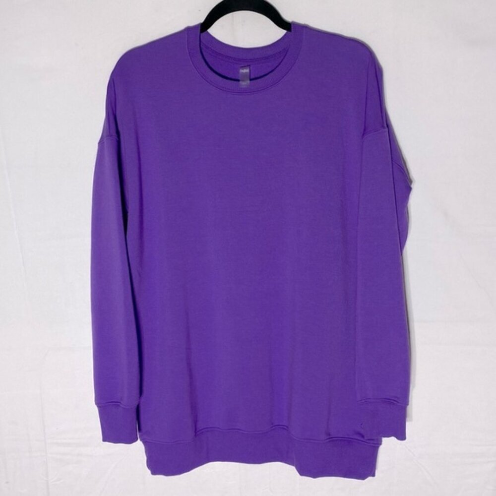 Hyba Oversized Purple Crewneck Pullover Sweatshirt M